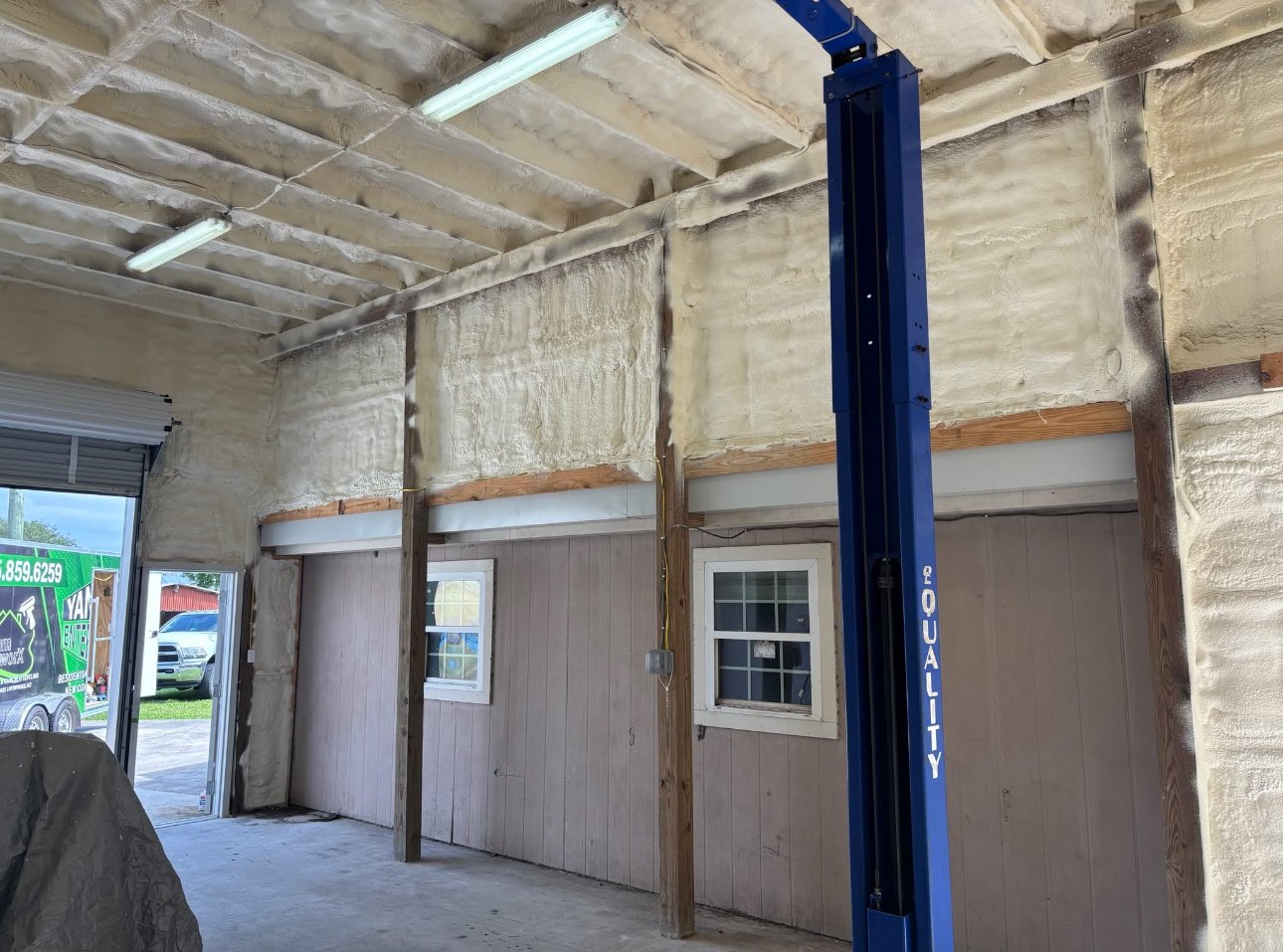 Completed spray foam insulation job South Louisiana metal building