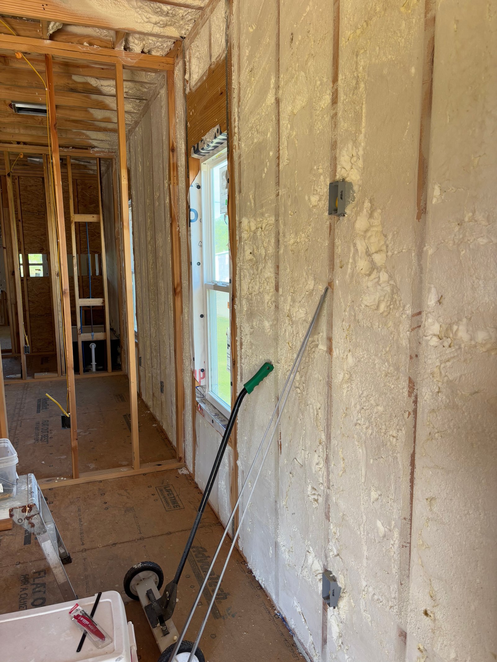 Wall spray foam new construction